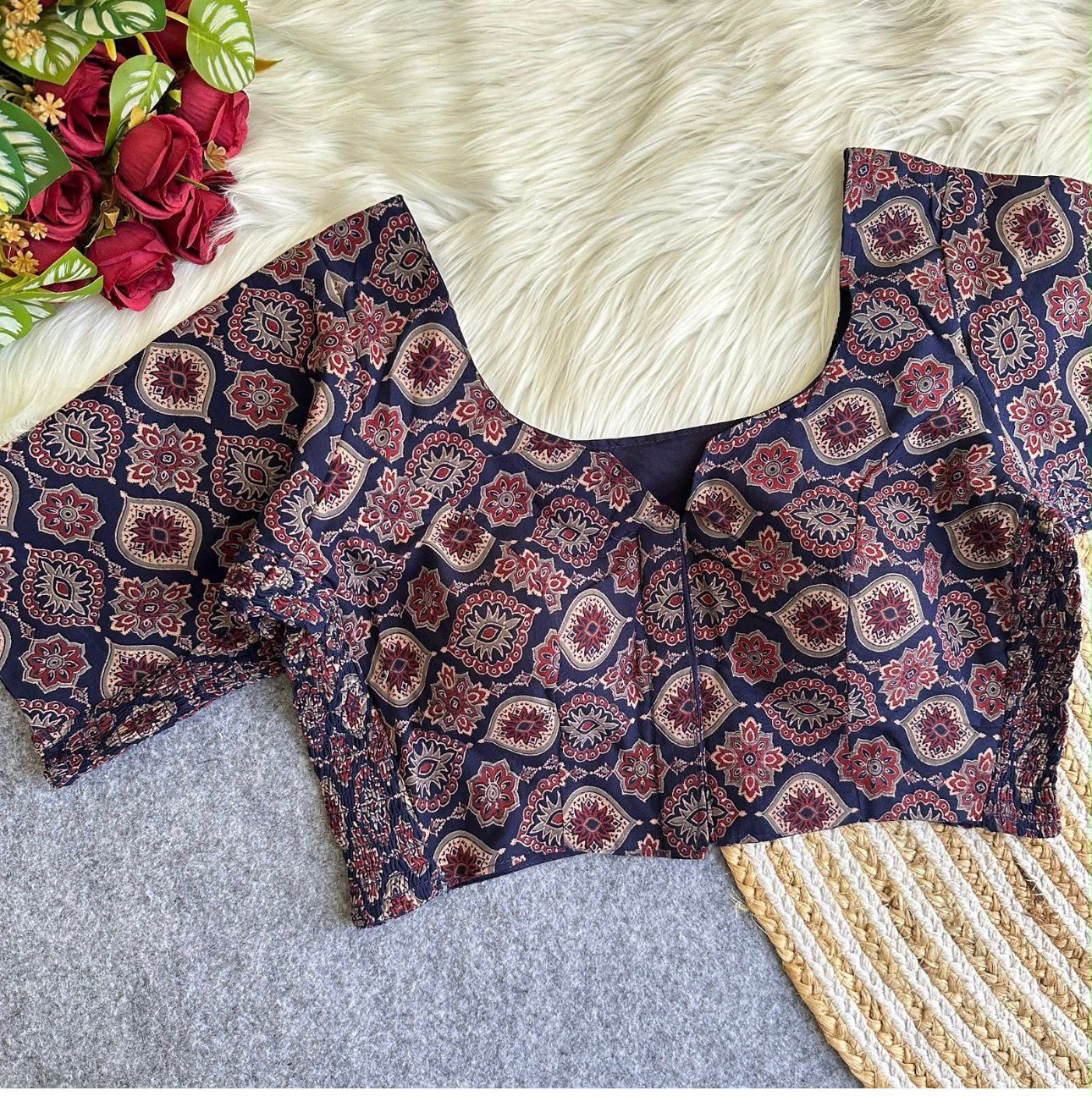Rithika Stretchable Ajrakh Blouse